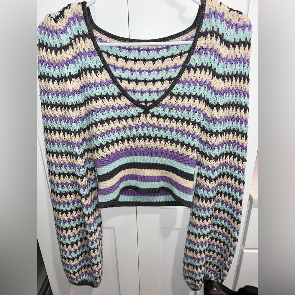 Zara Cropped Crotchet Sweater